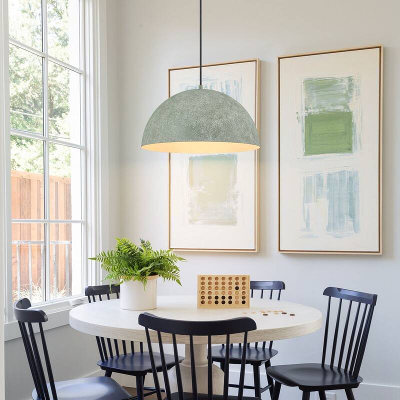 Industrial Modern Indian Gray Dome Pendant Light Kitchen Island - White - W15.75"