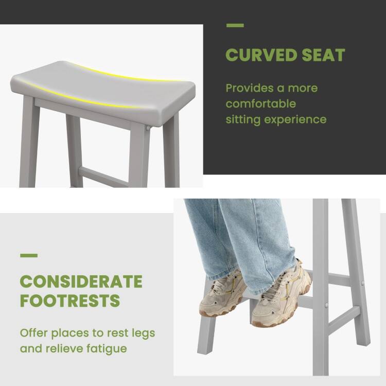 Set of 2 Classic 24 Inch Backless Counter Height Stools for Kitchens - 18" x 14" x 24" (L x W x H)