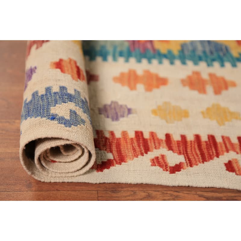 Kilim Oriental Area Rug Flatweave Tribal Wool Carpet - 8'3"x 11'5"