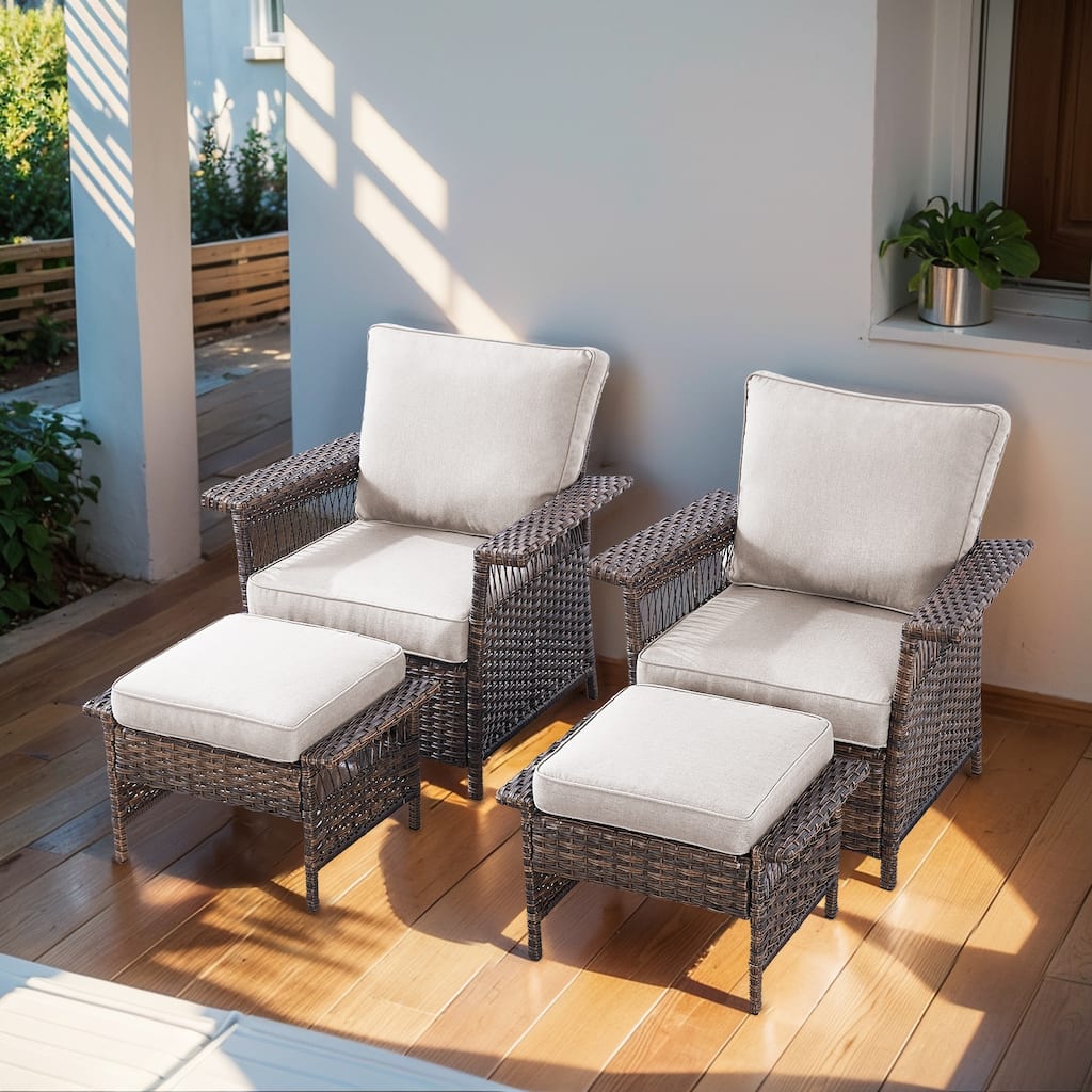 Gymojoy 4 Pieces Club Chair and Ottoman Set