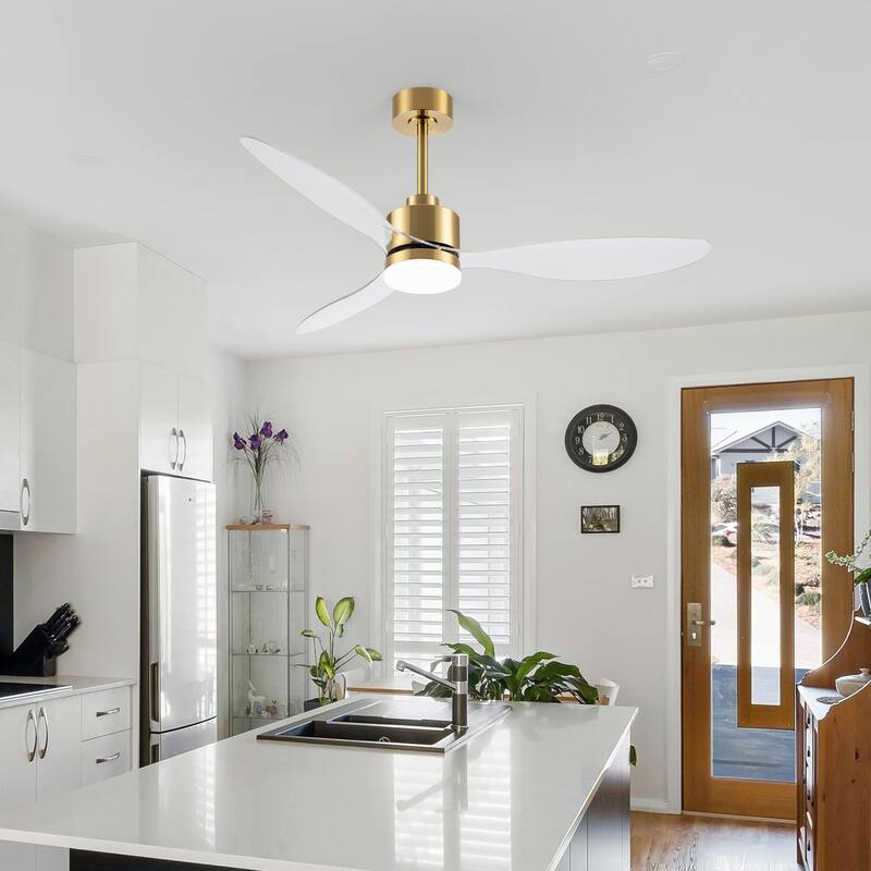 52 Inch LED Ceiling Fan with Lights Remote(3-Blade)