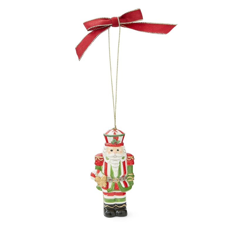 Spode Tree Candy Cane Nutcracker Ornament - Multi