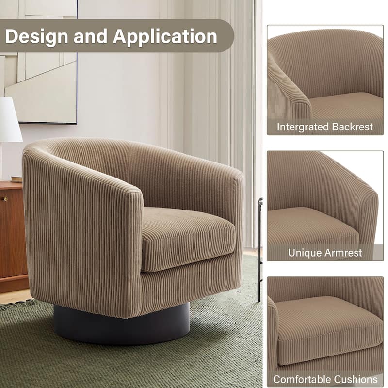 Modern 360° Swivel Barrel Accent Chairs by DREAMSIDEA