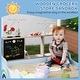 preview thumbnail 4 of 7, Qaba Kids Wooden Sandbox with Canopy, Grocery Store Outdoor Sand Box with Bench Seats, Bottom Liner, Drawing Board, Blue