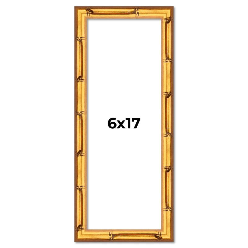 6x17 Frame Gold Bamboo Picture Frame Modern Photo Frame Includes UV Acrylic Shatter Guard Front Acid Free Foam Backing Board