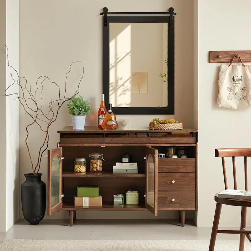 Rectangle Wood Framed Decorative Wall Mirror