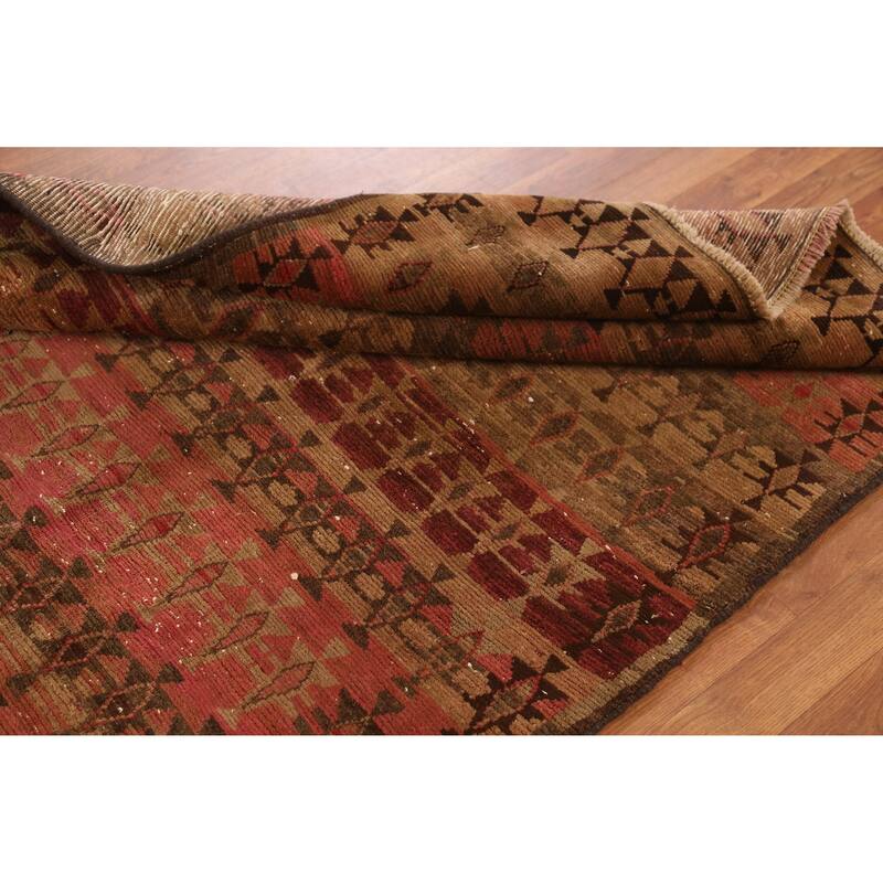 Hand Knotted Oriental 100% Wool Carpet Traditional All-Over Brown Bidjar Area Rug - 7' 1'' X 4' 8''