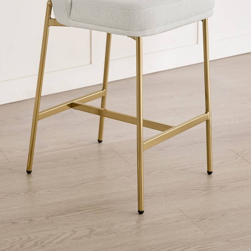 Spruce & Spring Upholstered Counter Bar Stool with Metal Frame