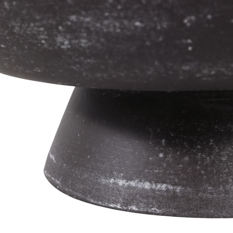 Pottery Terracotta Bowl with Pedestal Base Contemporary Casual Style