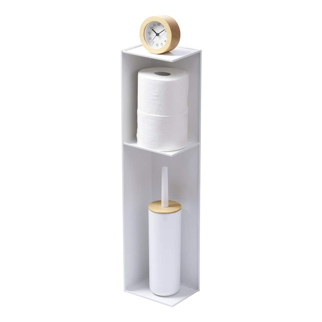 Yamazaki Home Bathroom Organizer, Steel - L 6.69 x W 5.12 x H 27.76 inches