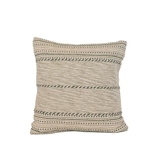 Foreside Home & Garden Hand Woven Striped Green Outdoor Pillow