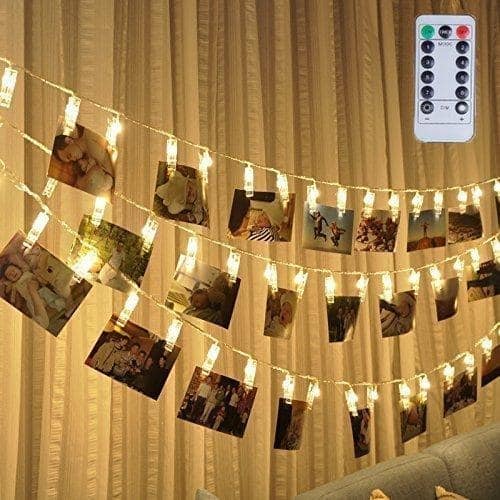 Led Photo Clip Remote String Lights Warm White Medium Bed Bath