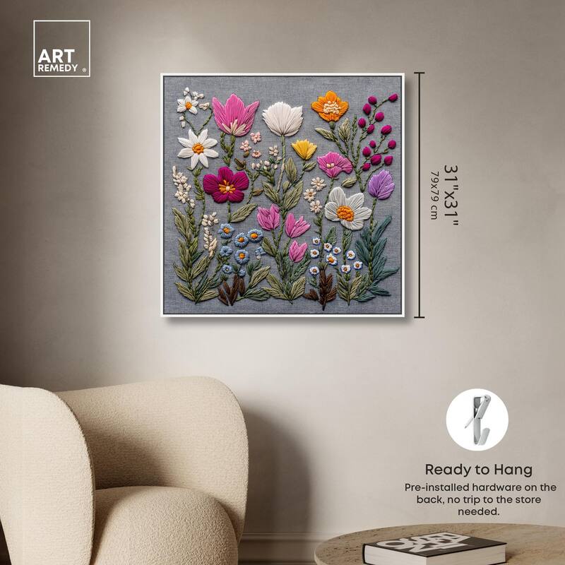 Fabric Flora Canvas by Art Remedy