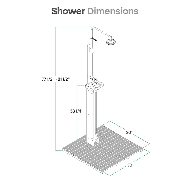 Cambridge Casual Oliver Teak Wood Freestanding Outdoor Shower