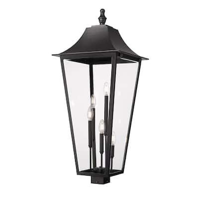 Gannon 5 Light Outdoor Post Mount Fixture in Black