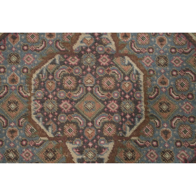 Hand Knotted Oriental 100% Wool Carpet Traditional Medallion Brown Tabriz Area Rug - 9' 2'' X 6' 4''