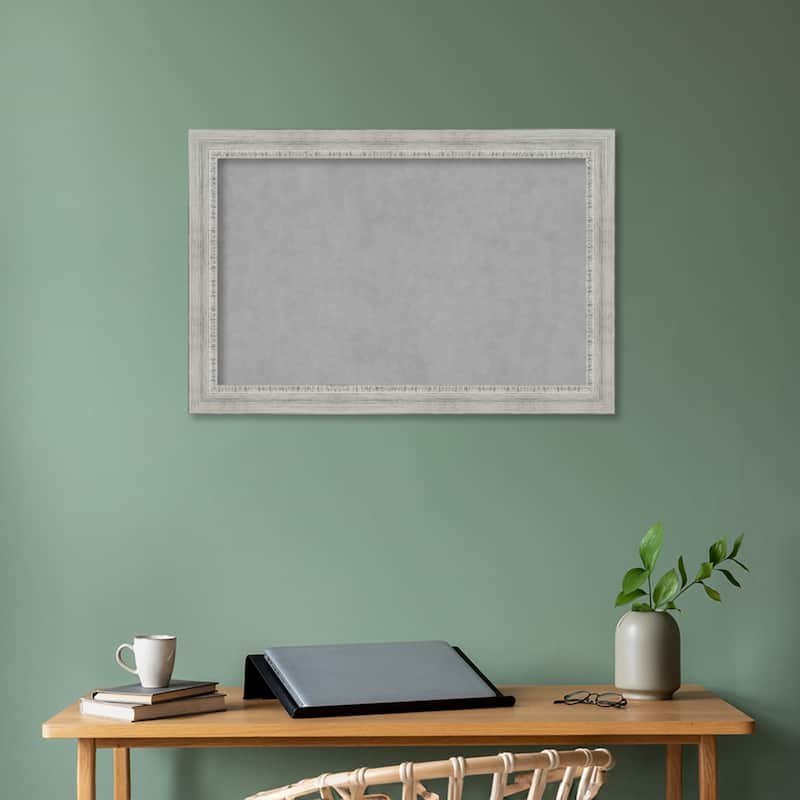 Amanti Art Rustic White Wash Framed Magnetic Board