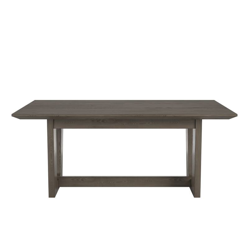 Harstad 72" Rectangular Wood Dining Set with Vegan Leather Upholstered Chairs by iNSPIRE Q Modern