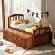preview thumbnail 10 of 45, Twin Size Platform Storage Bed Solid Wood Bed with 6 Drawers,Paint Surface,Environmentally Friendly Materials，Brown