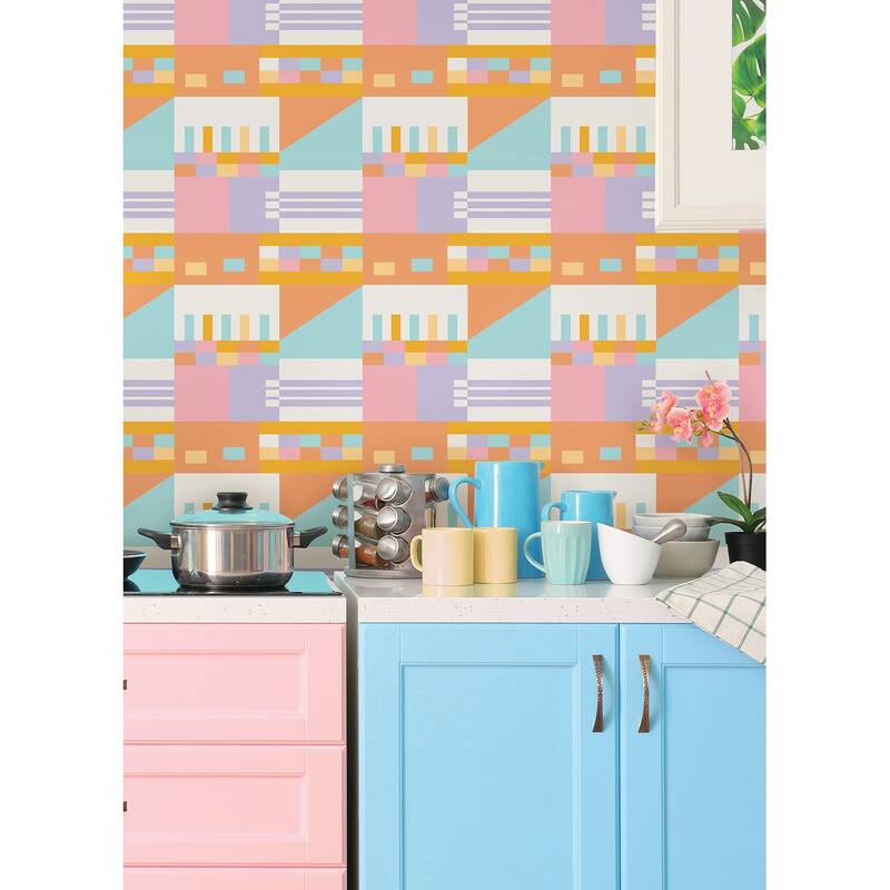 Aelfie Multi Warm Kiki Shapes Peel & Stick Wallpaper