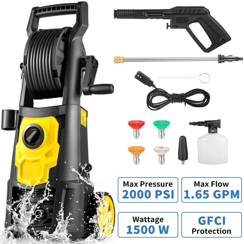 PP Electric Pressure Washer 2000PSI with 5 Nozzles