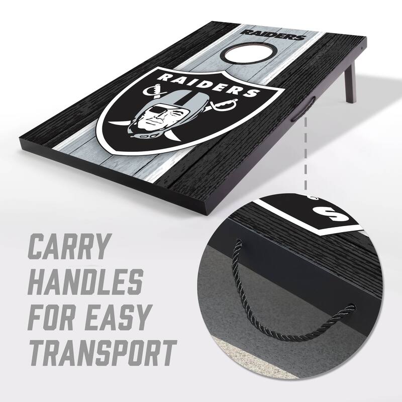 Las Vegas Raiders NFL Compact 2x3 Tailgate Cornhole Board Set