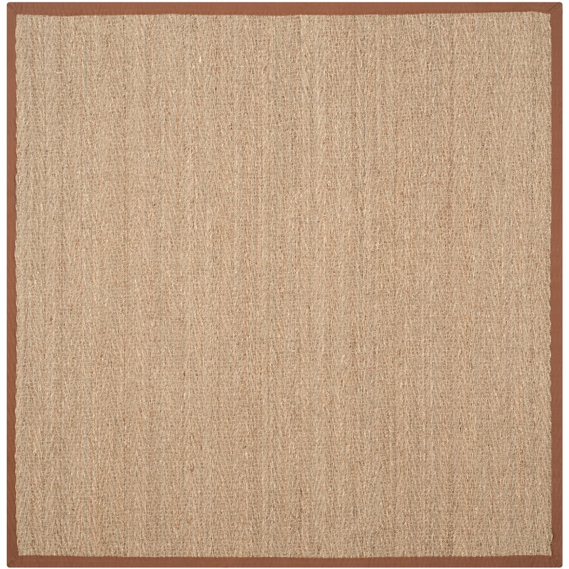 SAFAVIEH Natural Fiber Trilby Herringbone Seagrass Rug - 6' Square - Natural/Brown