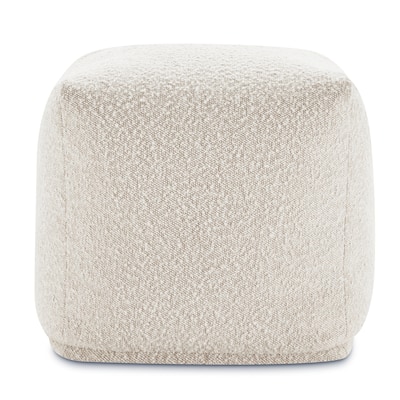 Poly and Bark Metz Pouf in Crema White Boucle