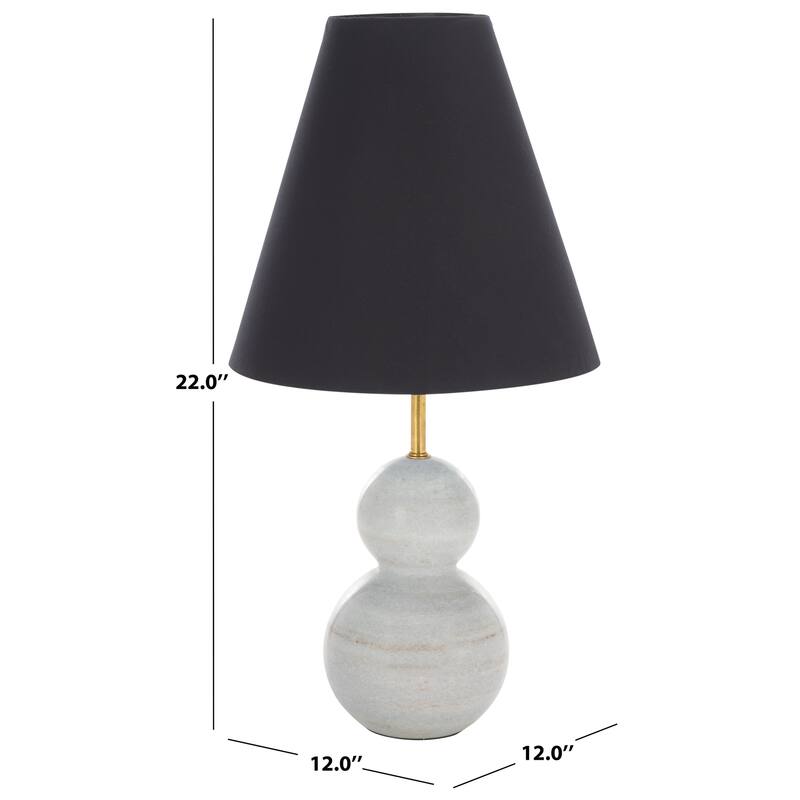 SAFAVIEH Lighting Evadne Table Lamp 22-Inch Marble Base Design - 12"W x 12"D x 22"H