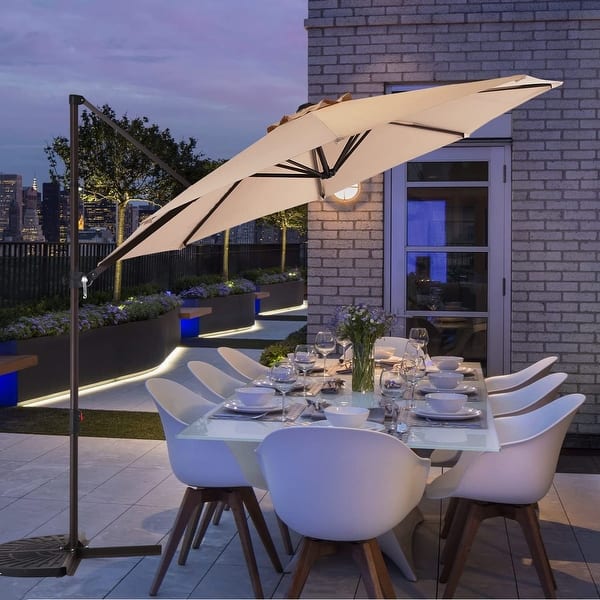13 foot patio umbrella free shipping Ainfox 15Ft Patio Umbrella with Crank Without Base Khaki