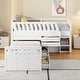 preview thumbnail 34 of 46, L-shaped Space-Saving Twin Loft and Twin Platform Bed with 7 Drawers and Full Guardrail,Loft and Platform Bed