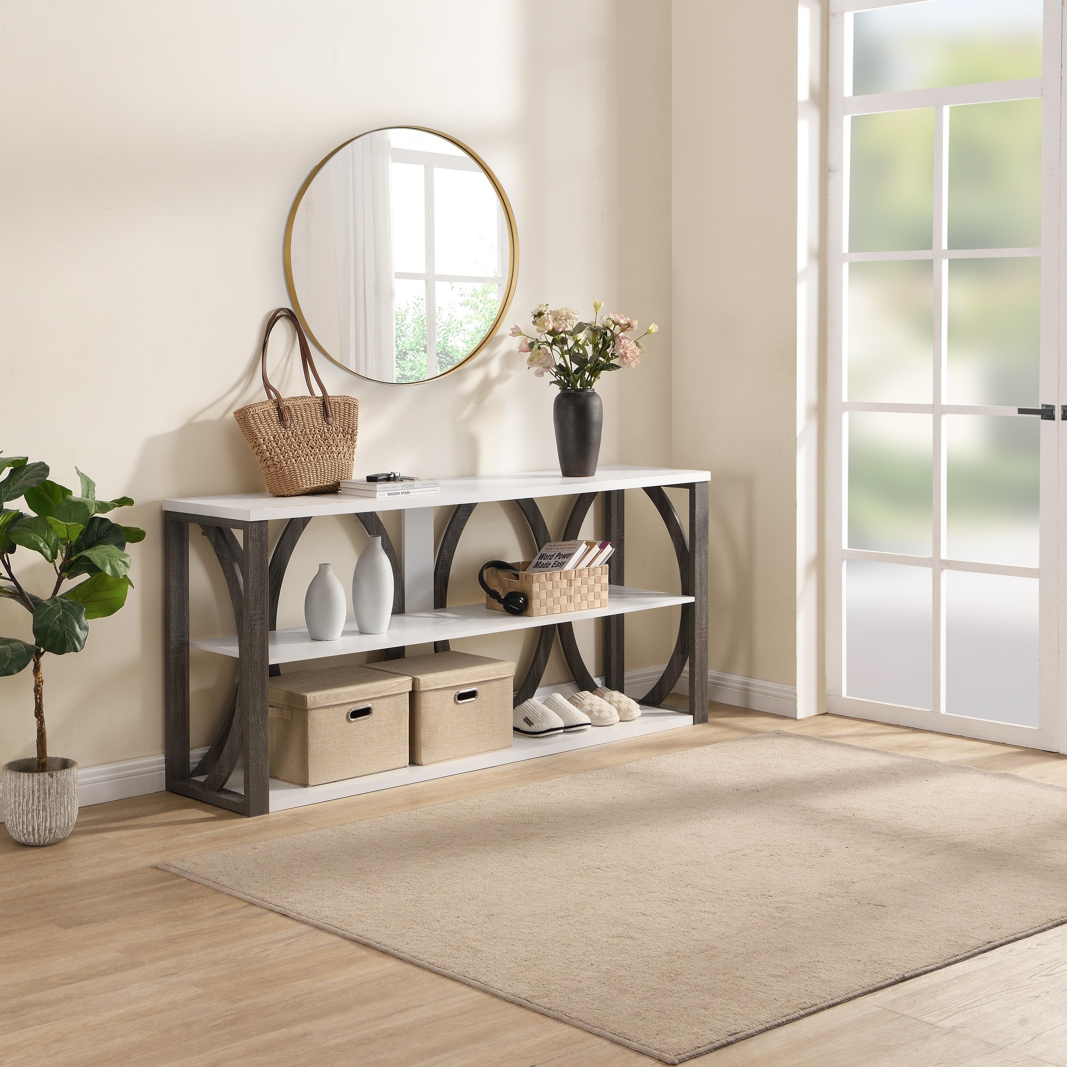 3-Tier Console Table Accent Table Simple Entryway Table