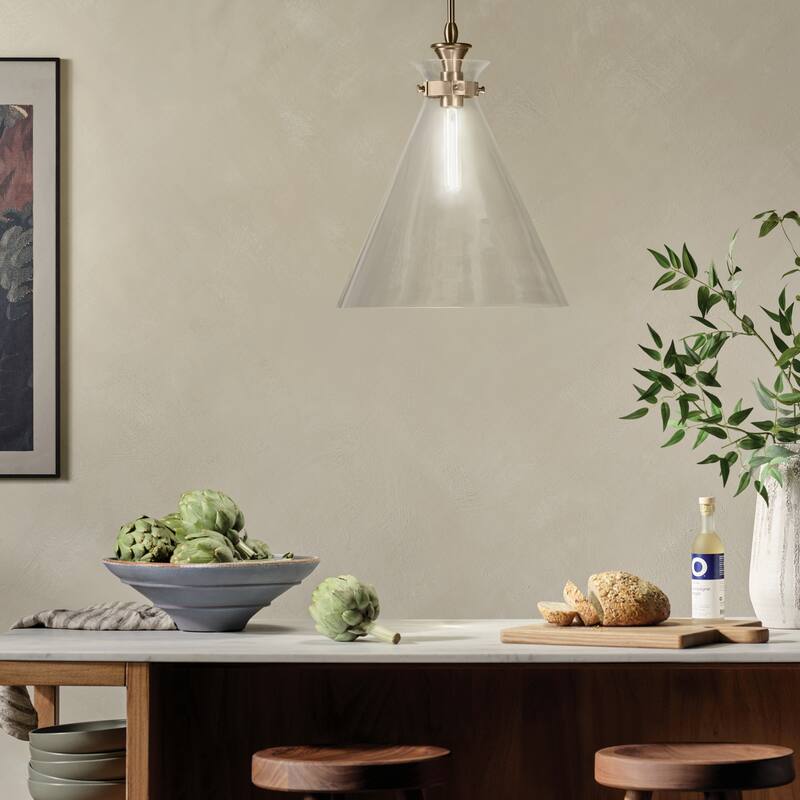 Kichler Lighting Laria 16 Inch 1 Light Pendant with Clear Glass in Champagne Bronze