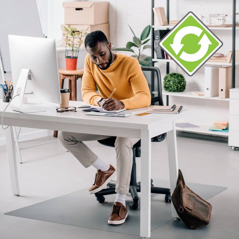 Cleartex® Recycled Rectangular Chair Mat For Hard Floors - 48" x 60"