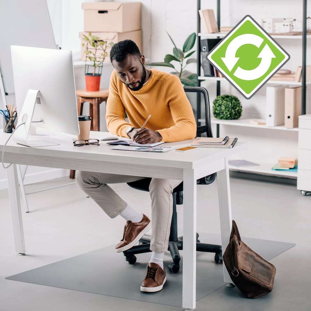 Cleartex® Recycled Rectangular Chair Mat For Hard Floors - 48" x 60"