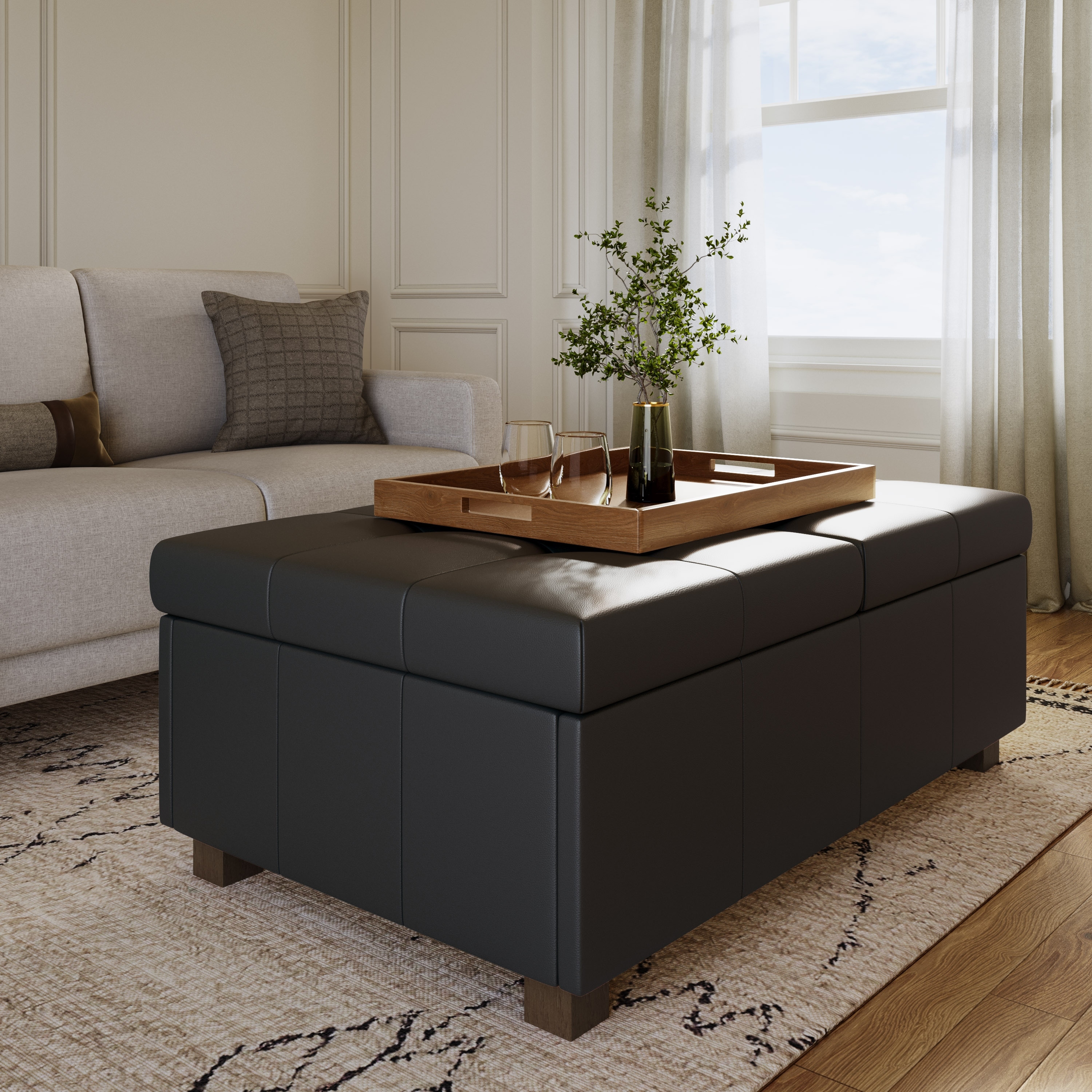 Oversized storage ottoman top
