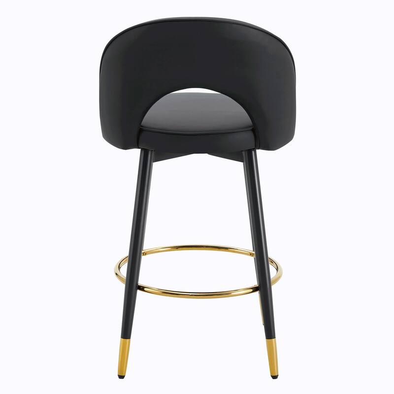 360° Rotatable Bar Chair with Modern PU Upholstery and Metal Legs