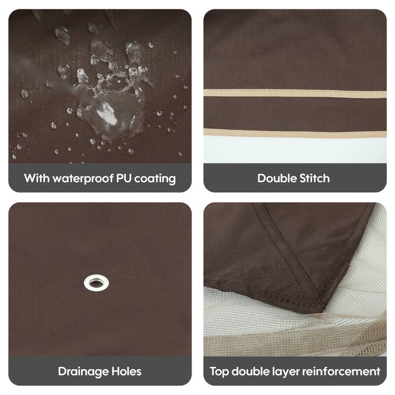 10x10 Ft Double Tiered Outdoor Patio Gazebo Replacement Canopy with UV Protection and Mosquito Netting