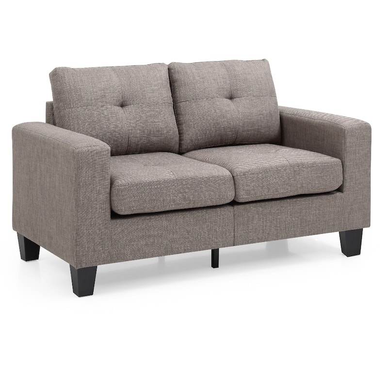 Flared Arm Tufted Straight Sofa - 58" - Gray