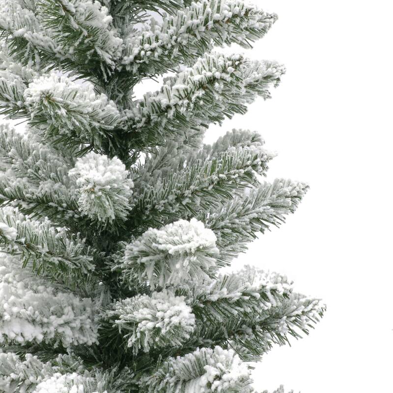 Potted Flocked Pine Pencil Artificial Christmas Tree - 5’ - Unlit - Set of 3 - 5 Foot