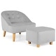 preview thumbnail 1 of 16, Costway Kids Sofa Chair w/ Ottoman Toddler Single Sofa Velvet - 20'' x 20'' x 19.5'' Grey