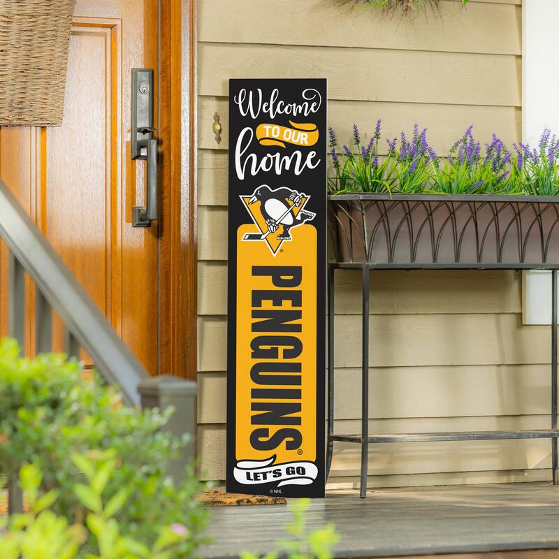 47" Double Sided Seasonal Porch Leaner, Pittsburgh Penguins - 47" x 11.25"