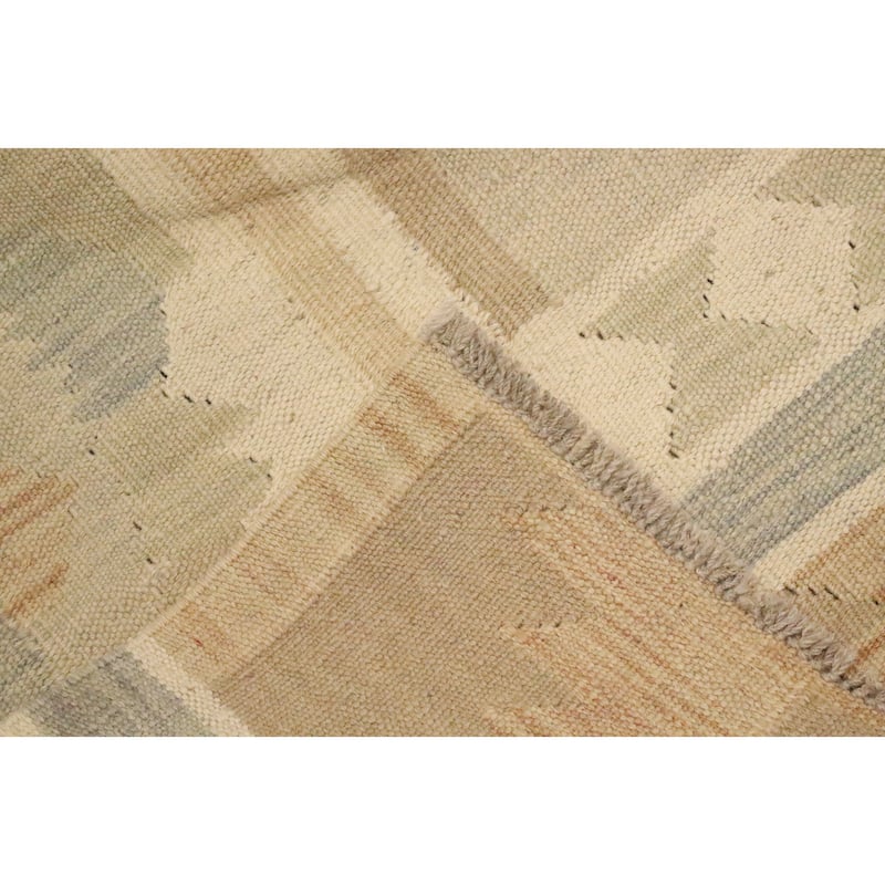 Hand Woven Oriental 100% Wool Carpet Southwestern Tribal Greys & Charcoal Kilim Area Rug - 9' 1'' X 5' 8''