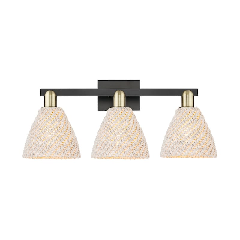 Innovations Lighting 716-3W-11-26 Natural Ballston Dome Vanity Natural - Black Antique Brass / Natural