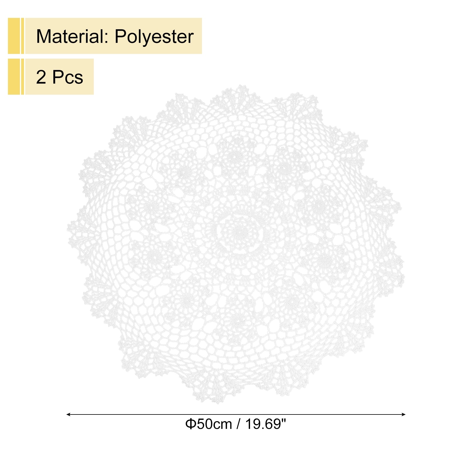 Handmade Crochet Placemats, Retro Table Mat Doilies Vase Mat Coaster Sunflower for Dining Table