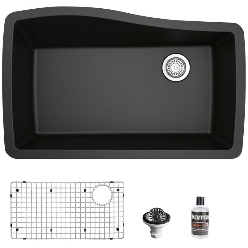 Karran USA QU-722-PK1 Quartz QU 33-1/2" Undermount Single Basin Quartz