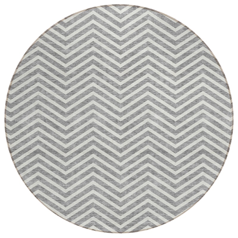 Machine Washable Indoor/ Outdoor Chantille Chevron Stripe Rug