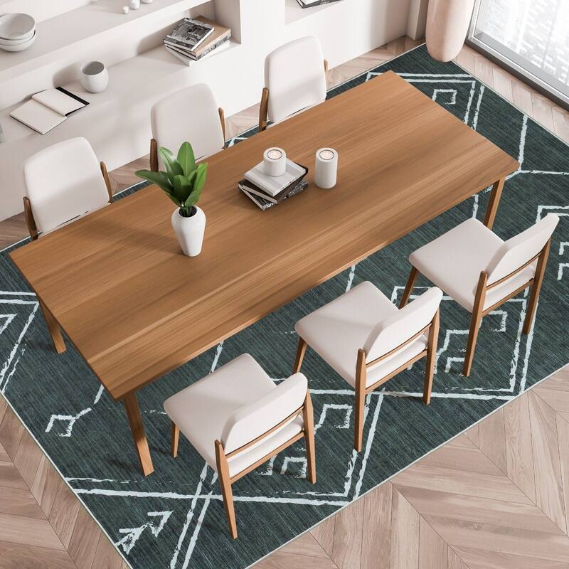 Machine Washable Area Rug With Non-Slip Backing - Stain Resistant - Eco-Friendly Aspen Tribal Moroccan Bohemian Design