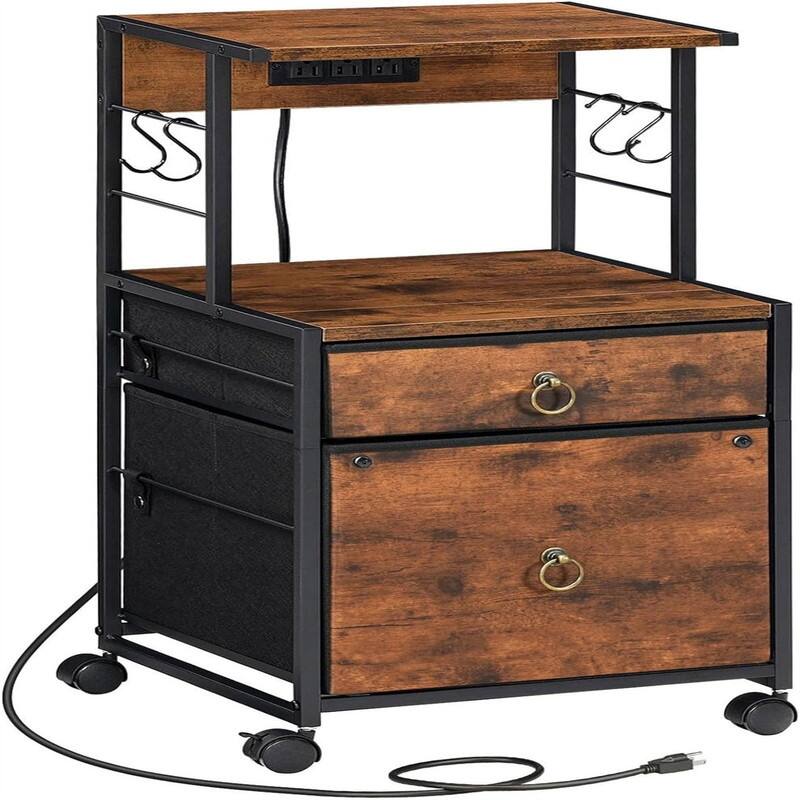 2-Drawer File Cabinet - Rustic Brown