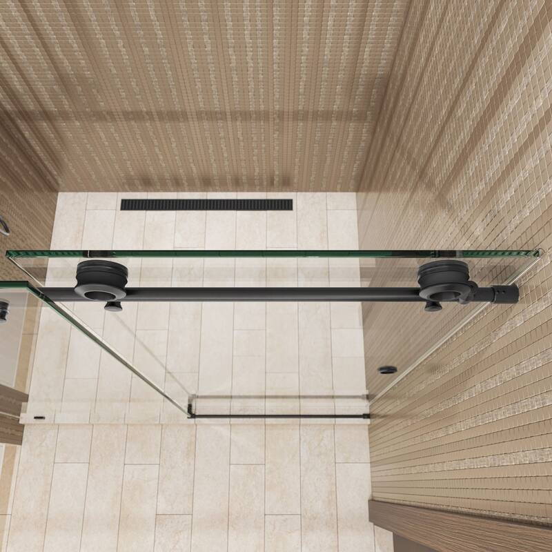 Seawin Hugo 56 - 60 x 78 inches Frameless Sliding Shower Door 3/8 in. (10 mm) Clear Tempered Glass with NanoShield Coating